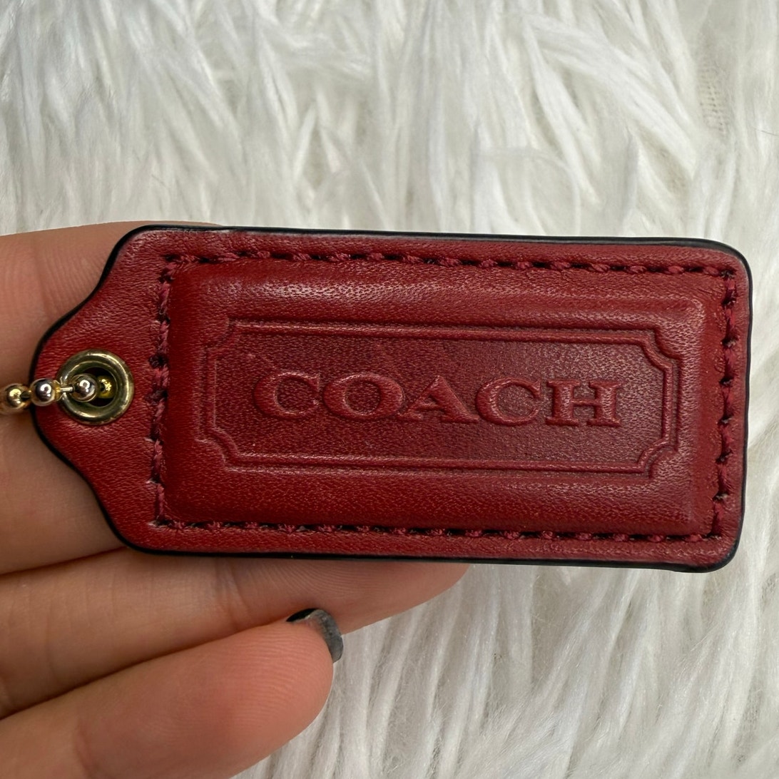 2 Coach Red Fob Bag Charm Hang Tag Hangtag
